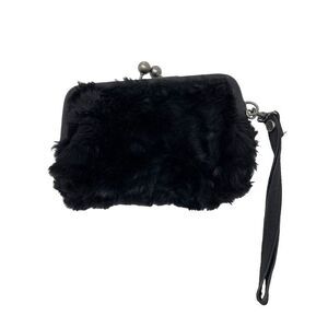 Simply Vera Wang wristlet bag black faux fur BoxU